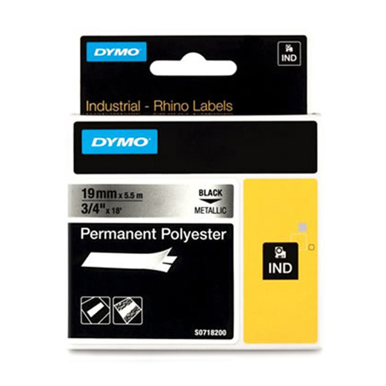 Фото Лента Dymo S0718200/18487 (19 мм, черный на металлизированной) Фото Лента Dymo S0718200/18487 (19 мм, черный на металлизированной)