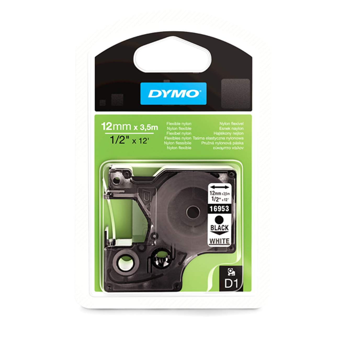 Фото Лента Dymo S0718040/16957 (12 мм, черный на белом) Фото Лента Dymo S0718040/16957 (12 мм, черный на белом)