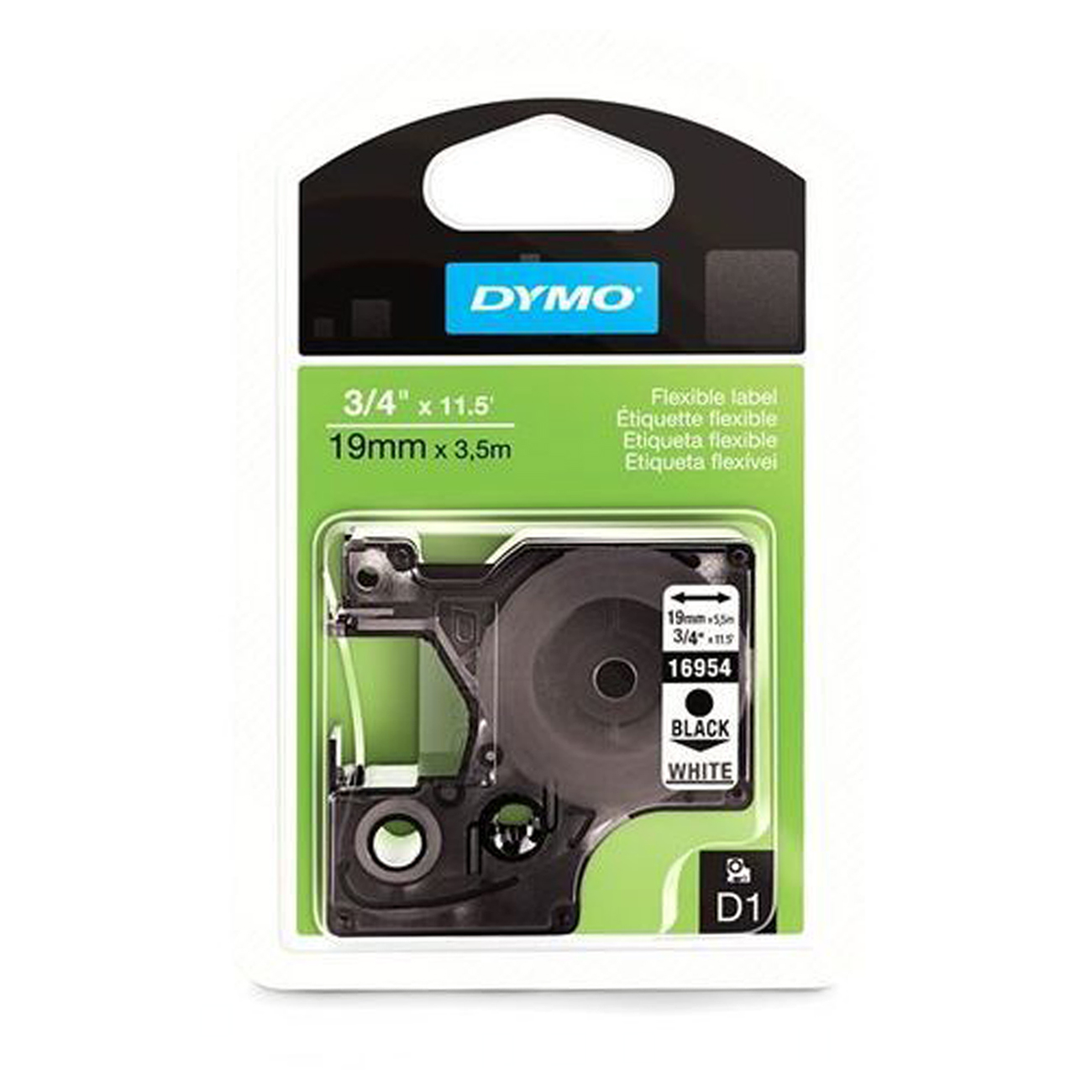 Фото Лента Dymo S0718070/16960 (19 мм, черный на белом) Фото Лента Dymo S0718070/16960 (19 мм, черный на белом)