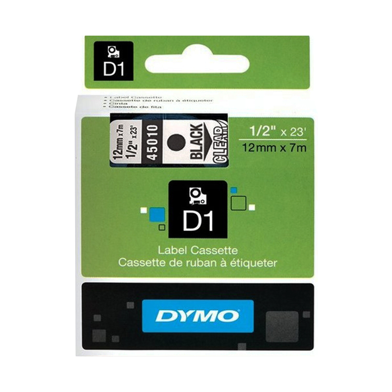 Фото Лента Dymo S0720500/45010 (12 мм, черный на прозрачном) Фото Лента Dymo S0720500/45010 (12 мм, черный на прозрачном)