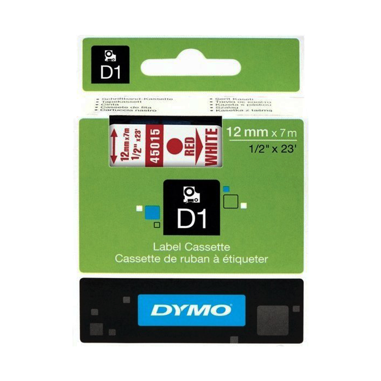 Фото Лента Dymo S0720550/45015 (12 мм, красный на белом) Фото Лента Dymo S0720550/45015 (12 мм, красный на белом)